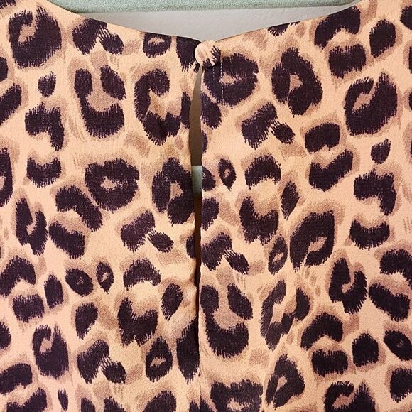 NWT Sam Edelman Leopard Print Smocked Waist A-Line Dress (4) - Picture 5 of 7